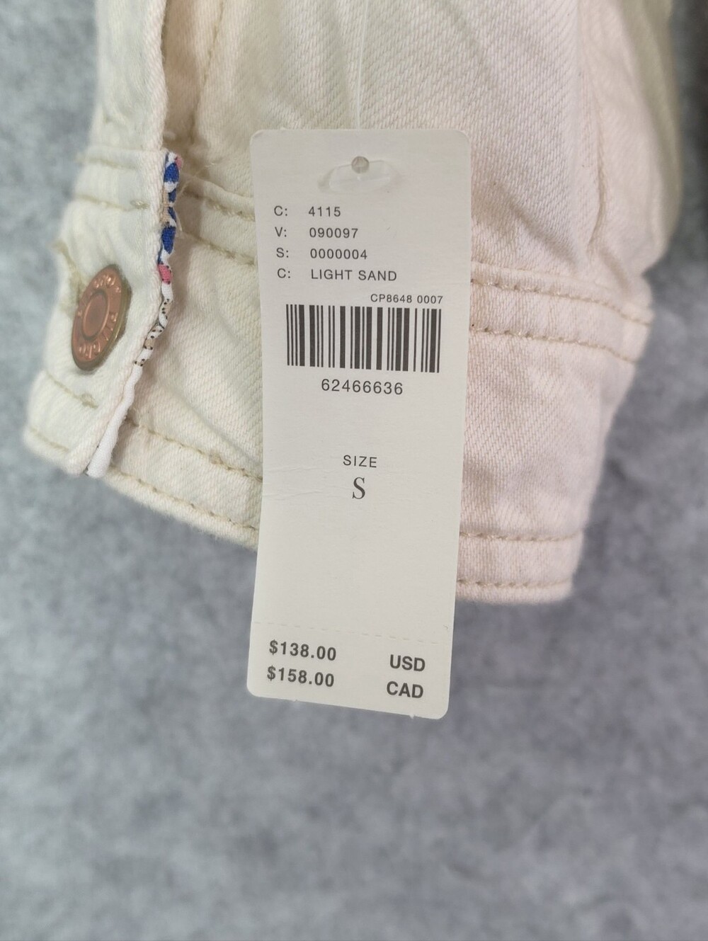 Anthropologie Pilcro Oversized Denim Shirt Chore Jacket Off-White Cream Small - Picture 6 of 10